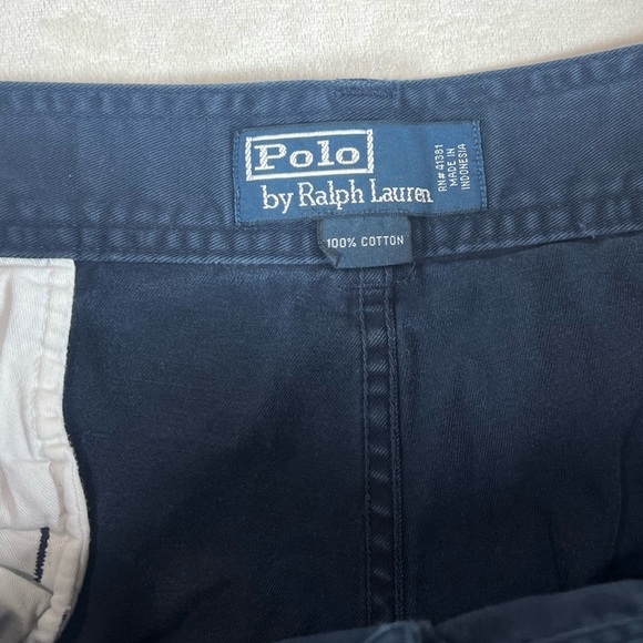 Polo Ralph Lauren Men's 38W Navy Fatigue Cargo Shorts Military Vintage Rare - Picture 2 of 9